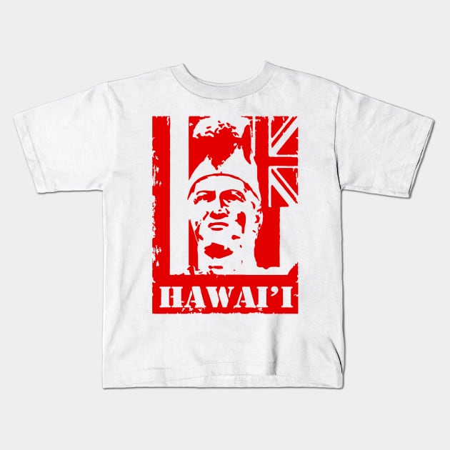 Hawai'i King Kamehameha Red Ink by Hawaii Nei All Day Kids T-Shirt by hawaiineiallday